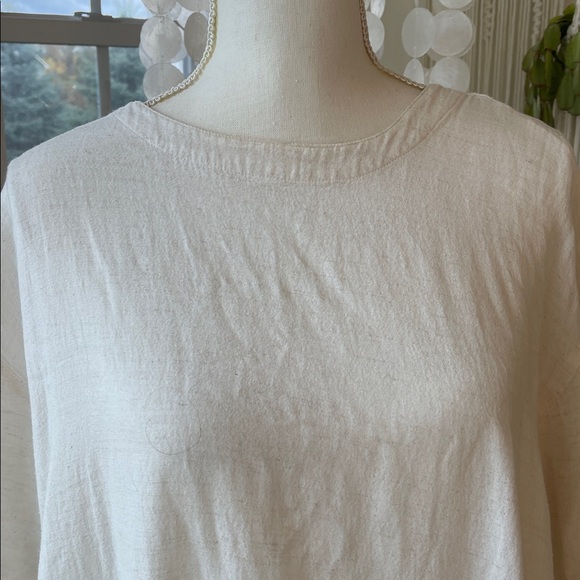 Ashro Cream cotton rayon Relaxed Fit minimalist Dress - Picture 3 of 10